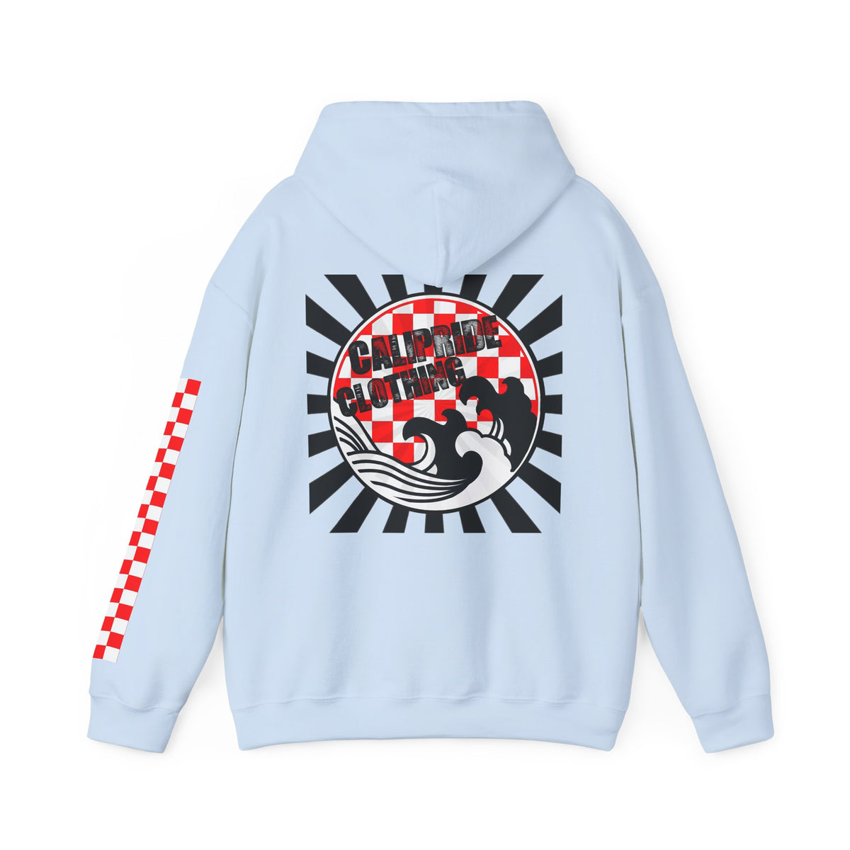 Skate & Surf Collection - Ocean Wave & Checkers Burst, Graphic Hoodie - CaliPride Clothing