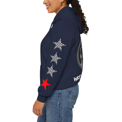 'West Coast Vibe', Checkered Sugar Skull & Stars Hoodie - CaliPride Clothing