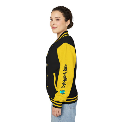 Urban Underground Collection - Savage Vibe, Bone Drop Graphic Letterman Jacket | CaliPride Clothing