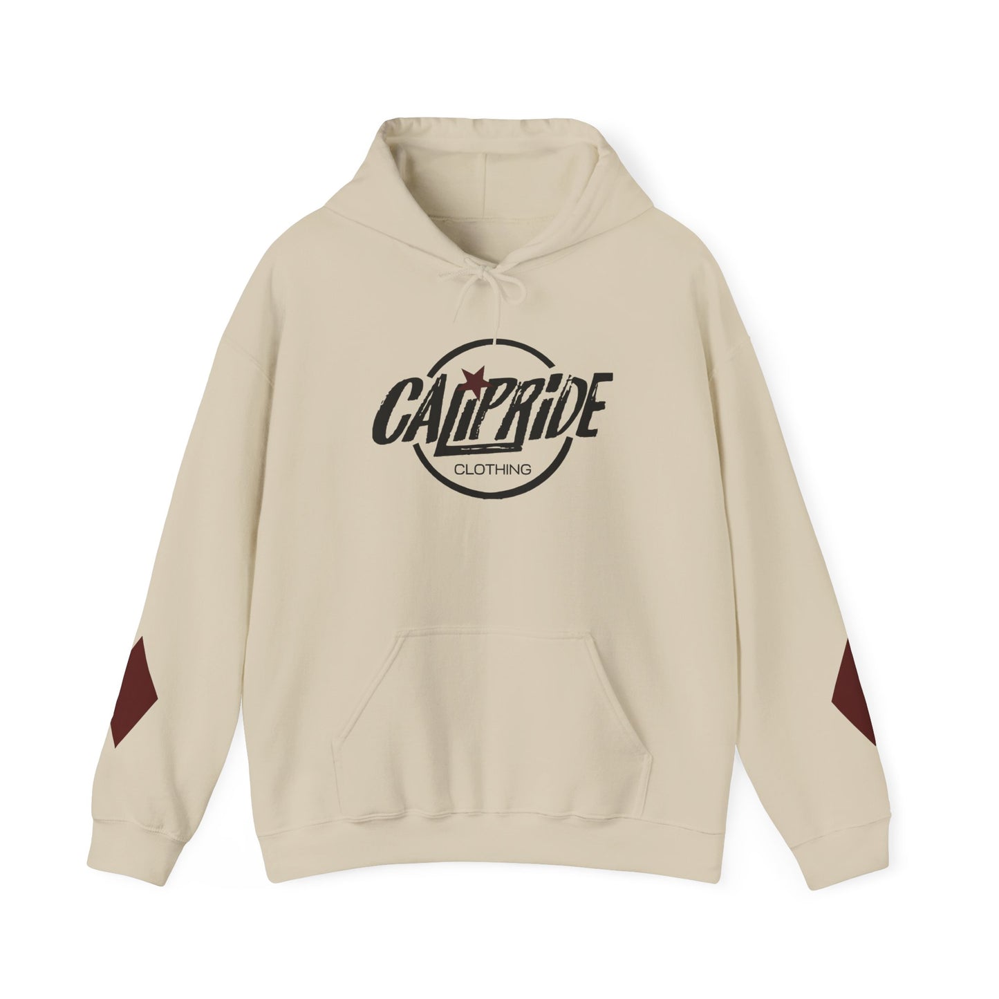 'West Coast State of Mind' Diamond & Hearts Skull, Graphic Hoodie - CaliPride Clothing