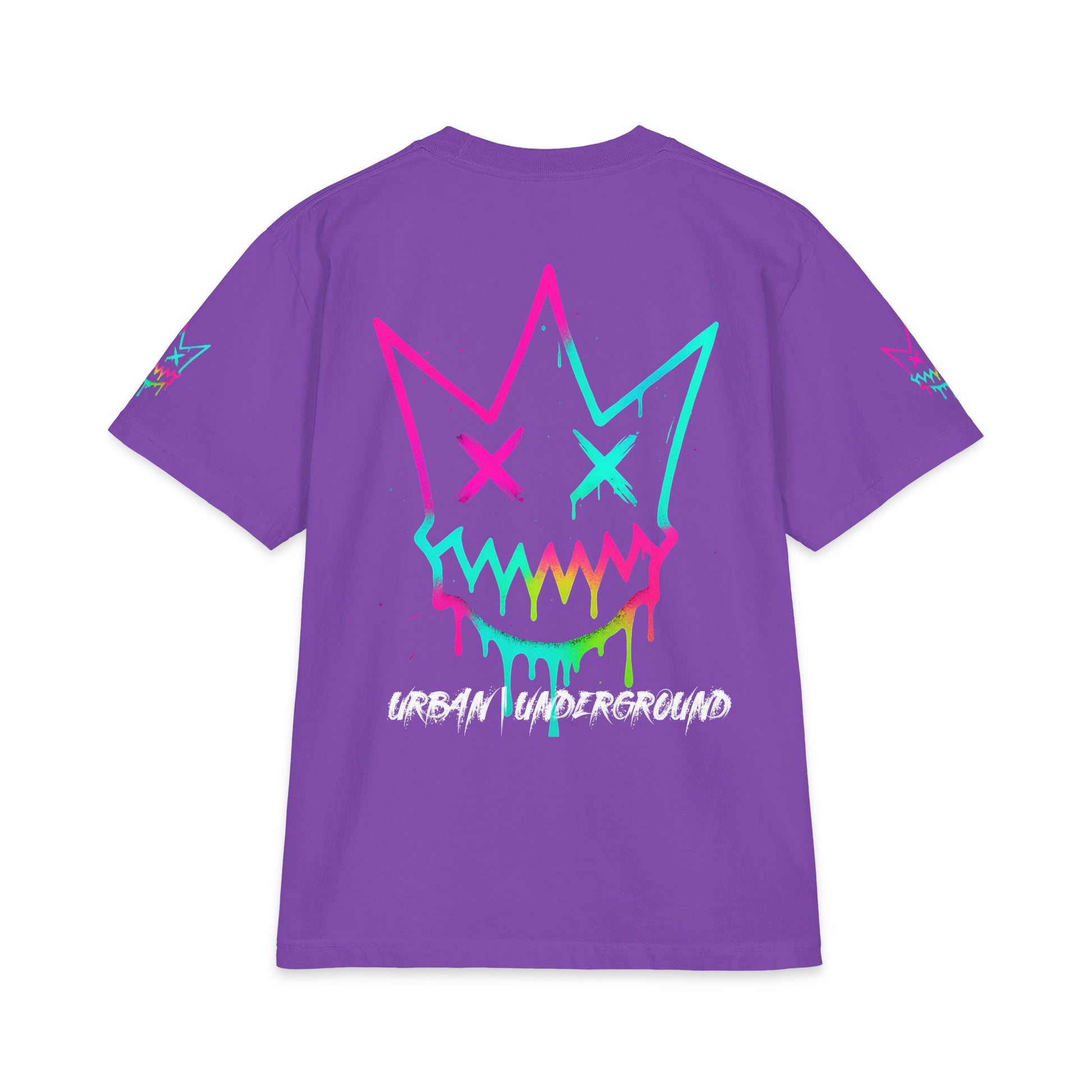 Urban Underground Collection - Neon Drip, Crown Face, Graphic 4-way T Shirt - CaliPride Clothing