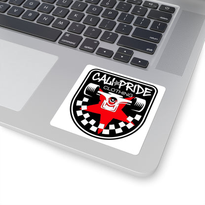 Cali Pride Skateboard Emblem Sticker | Square Vinyl Racing Logo