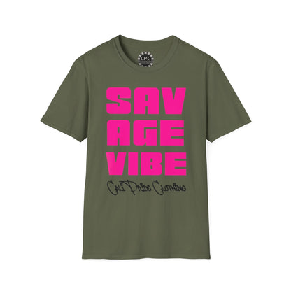 "Savage Vibe Graffiti Block" Series, Solid Neon Pink T Shirt — CaliPride Clothing