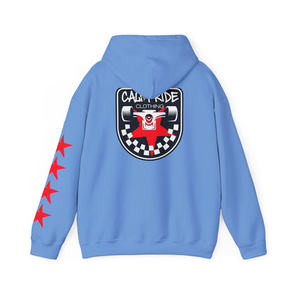 CaliPride Checkered Star Emblem Hoodie | CaliPride Clothing white logo