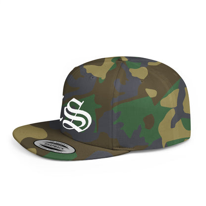 Concrete & Scars Skatewear Collection - CS Old English Embroidered, white logo, Hat | Flat Bill Snapback - CaliPride Clothing