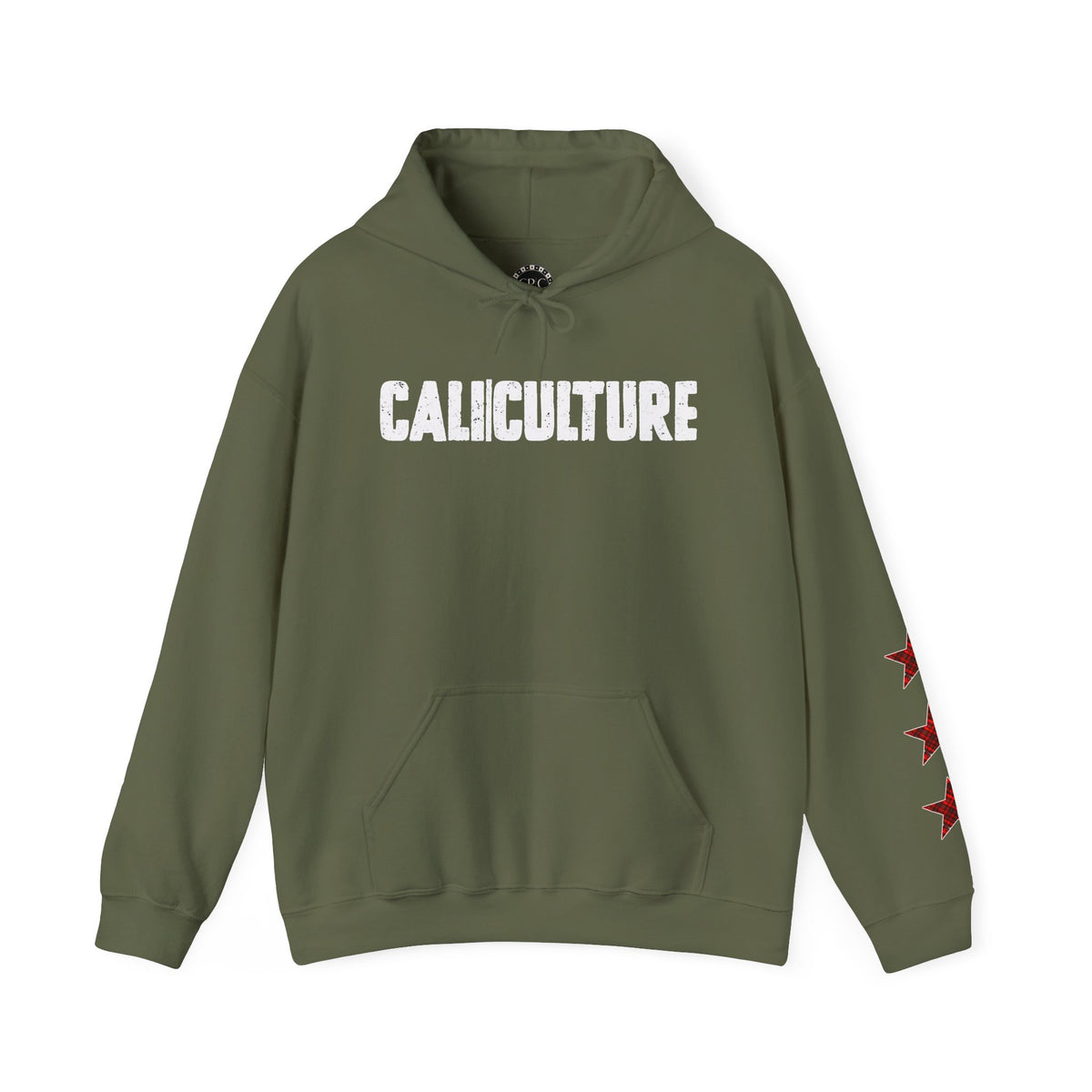 Skate & Surf Collection - CALI | CULTURE, Red Plaid Emblan w Stars Hoodie - CaliPride Clothing