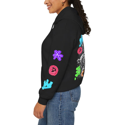 Skate & Surf Collection - Neon Skizzy Skater Graphic Hoodie, multiple colors | CaliPride Clothing
