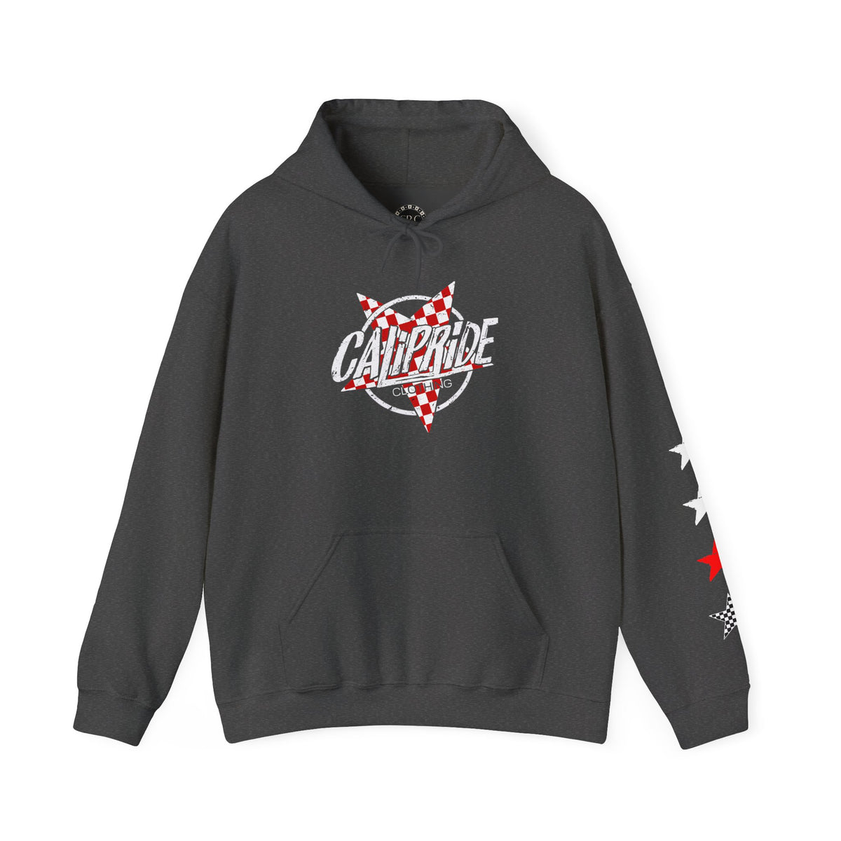 Skate & Surf Collection - Red Checkered Star, Graphic Hoodie | CaliPride Clothing