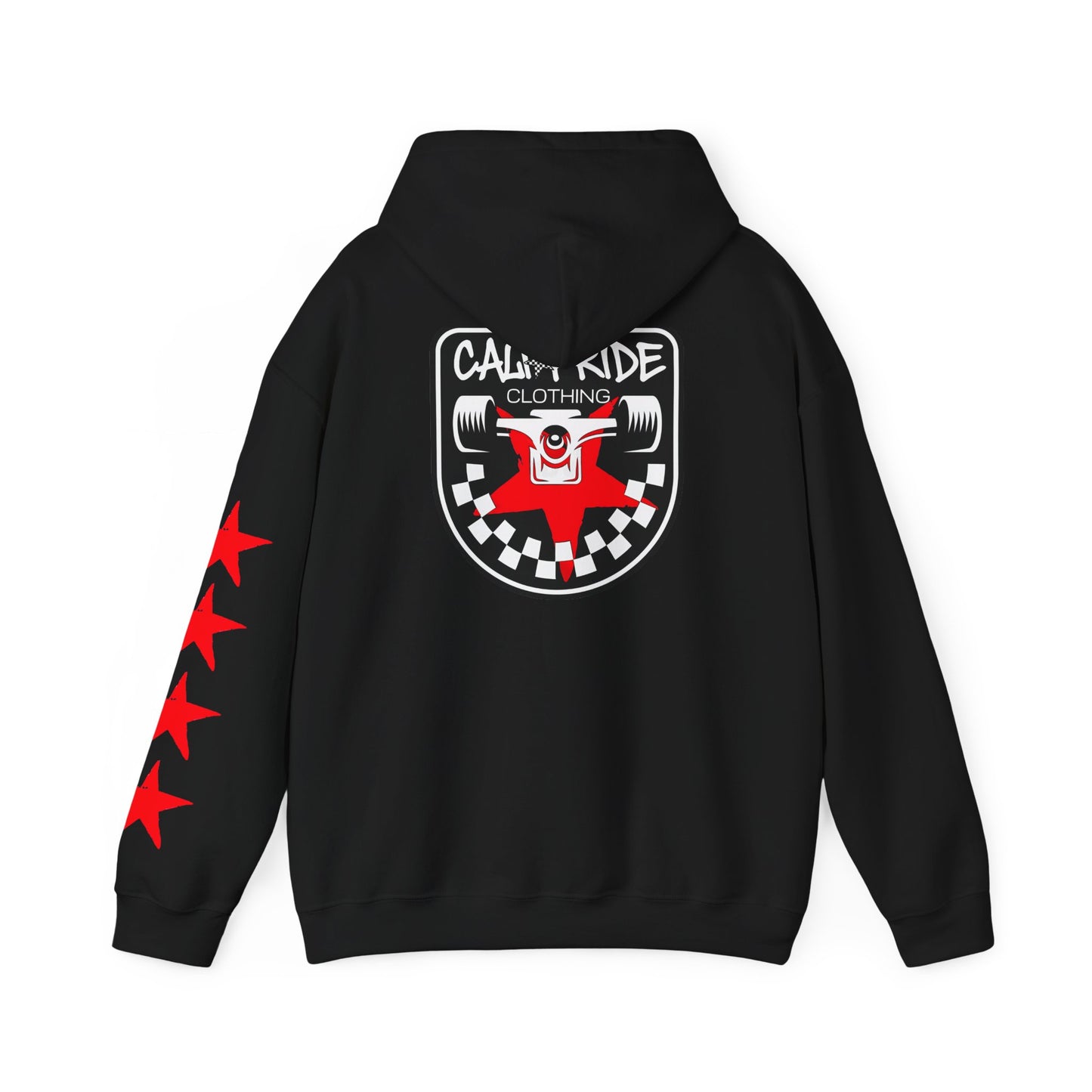 CaliPride Checkered Star Emblem Hoodie | CaliPride Clothing white logo