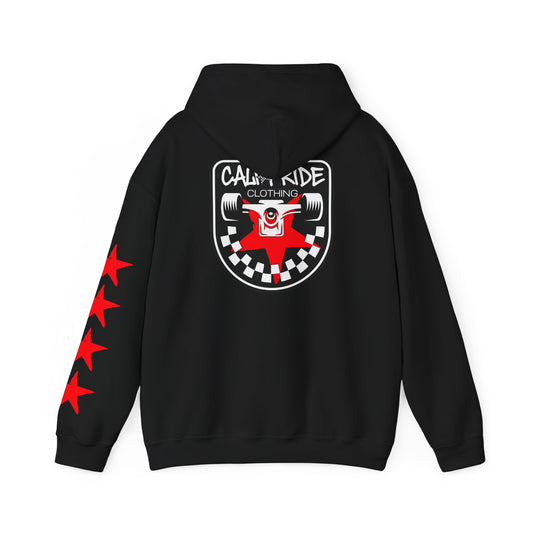 CaliPride Checkered Star Emblem Hoodie | CaliPride Clothing white logo