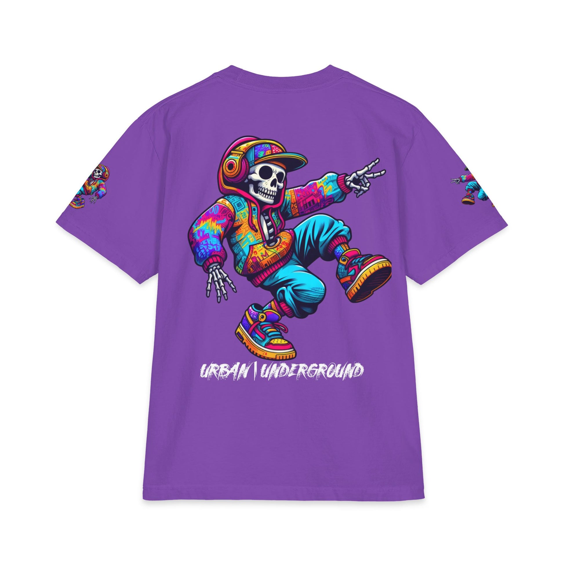 Urban Underground Collection - Neon Drip, Skeleton Jam, Graphic 4-way T Shirt - CaliPride Clothing