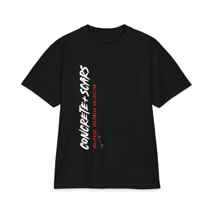 Concrete & Scars Skatewear Collection - Concrete Scars + Skateboard, Graphic T‑Shirt — CaliPride Clothing