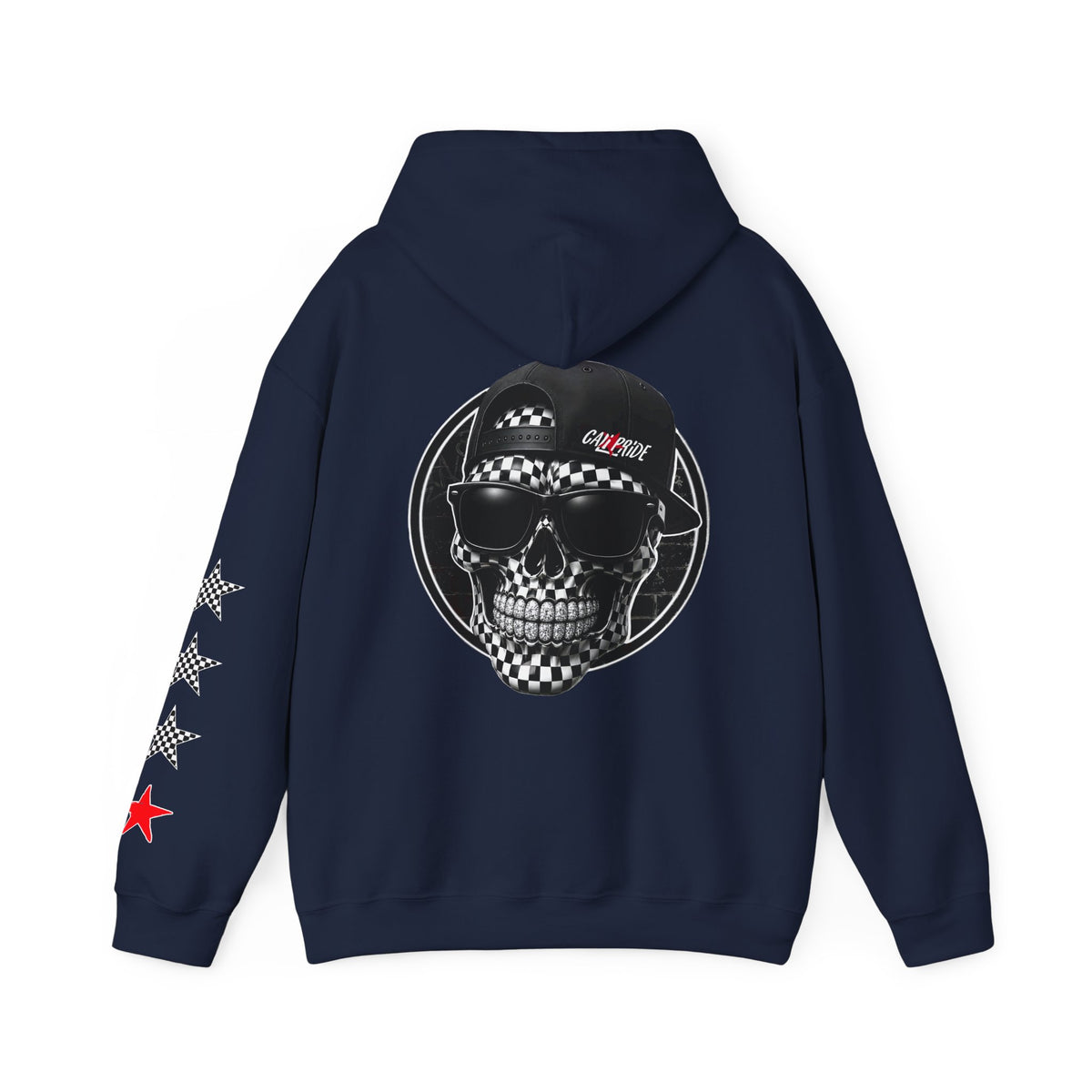 Urban Underground Collection | West Coast Vibe series - Checkered Sugar Skull & Stars Hoodie - CaliPride Clothing