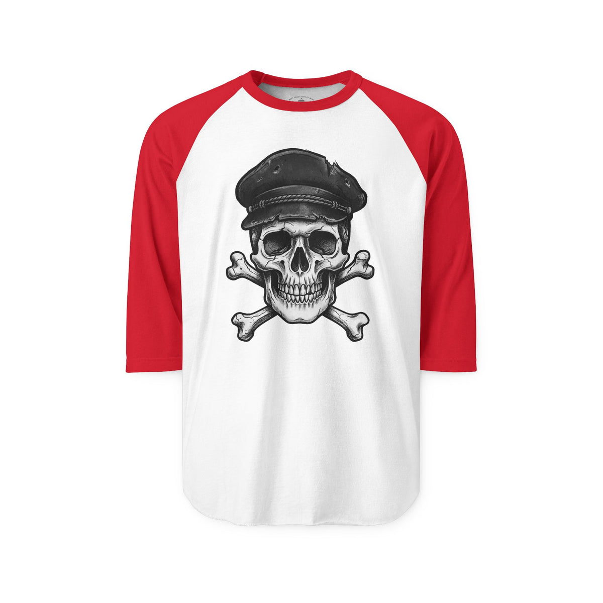 Pacific Works Collection - Raglan, Crossbones Sailor, Vintage Skeleton Graphic Raglan Tee — CaliPride Clothing