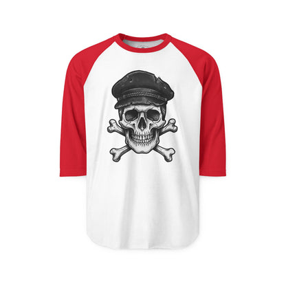 Pacific Works Collection - Raglan, Crossbones Sailor, Vintage Skeleton Graphic Raglan Tee — CaliPride Clothing