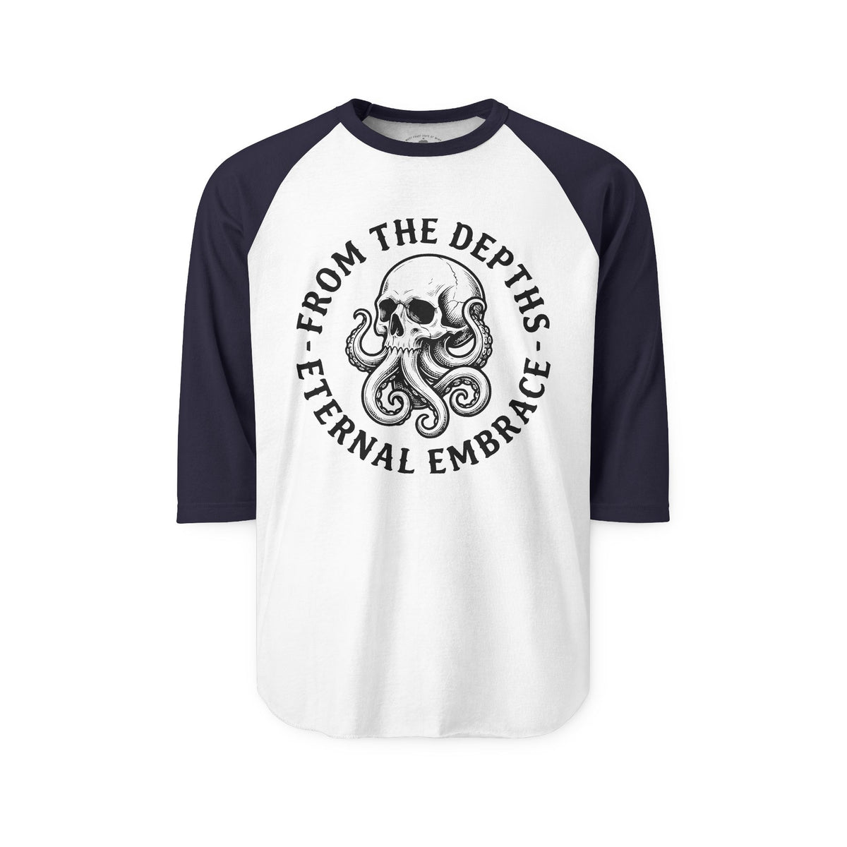 Pacific Works Collection - Raglan, From the Depths, Vintage Skeleton Graphic Raglan Tee — CaliPride Clothing