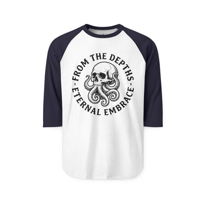 Pacific Works Collection - Raglan, From the Depths, Vintage Skeleton Graphic Raglan Tee — CaliPride Clothing