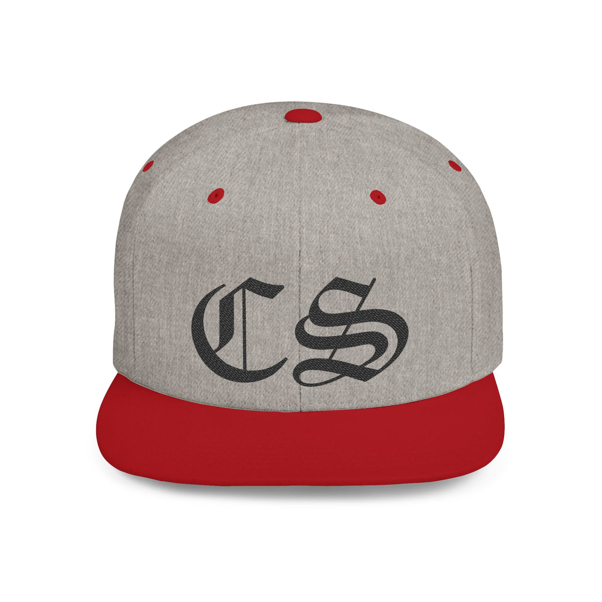 Concrete & Scars Skatewear Collection - CS Old English Embroidered, black logo, Hat | Flat Bill Snapback - CaliPride Clothing