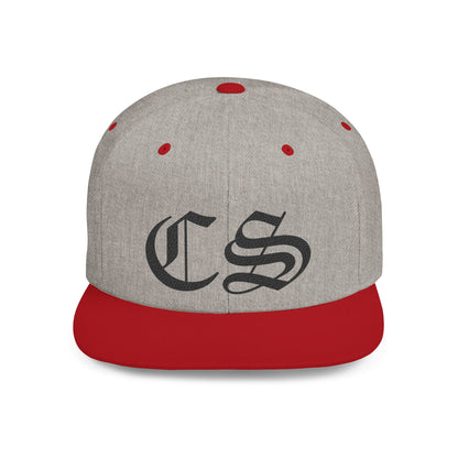 Concrete & Scars Skatewear Collection - CS Old English Embroidered, black logo, Hat | Flat Bill Snapback - CaliPride Clothing
