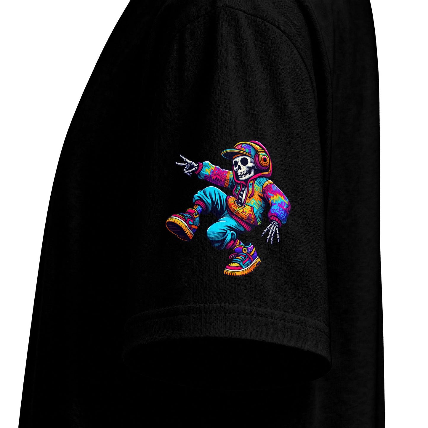 Urban Underground Collection - Neon Drip, Skeleton Jam, Graphic 4-way T Shirt - CaliPride Clothing