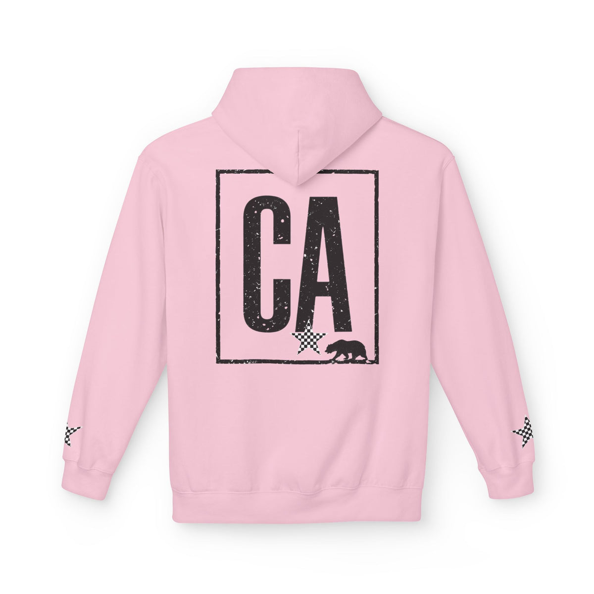 Surf & Beach Collection - CA State Bear Graphic Hoodie, Black logo - CaliPride Clothing