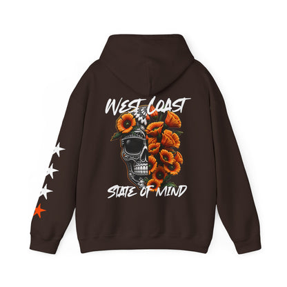 Urban Underground Collection | West Coast State of Mind - Floral Poppy & Sugar Skull Hoodie | CaliPride Clothing