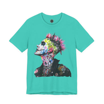 Punk Resurrected Collection - Color sketched Tattooed Joker, Graphic T-Shirt - CaliPride Clothing