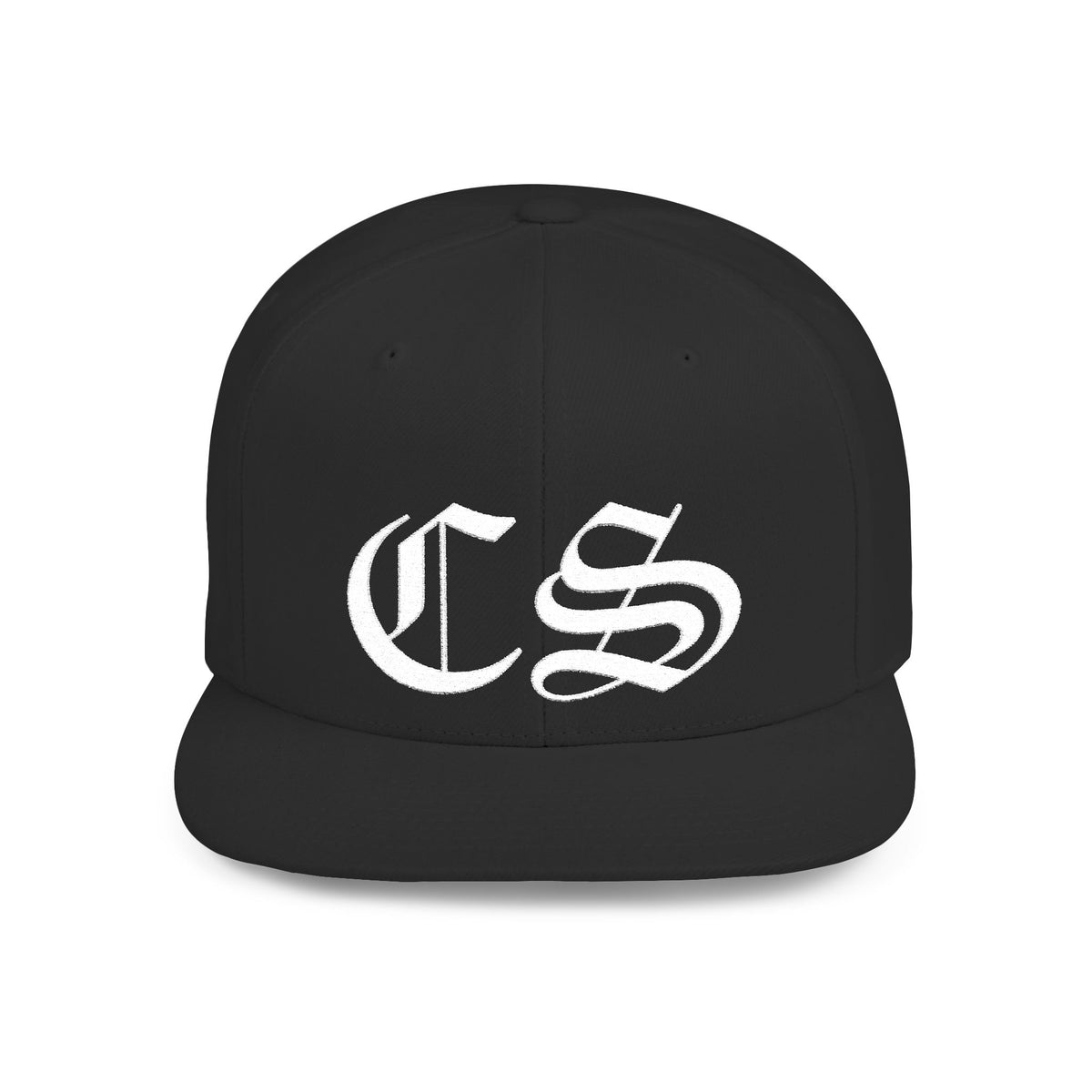 Concrete & Scars Skatewear Collection - CS Old English Embroidered, white logo, Hat | Flat Bill Snapback - CaliPride Clothing