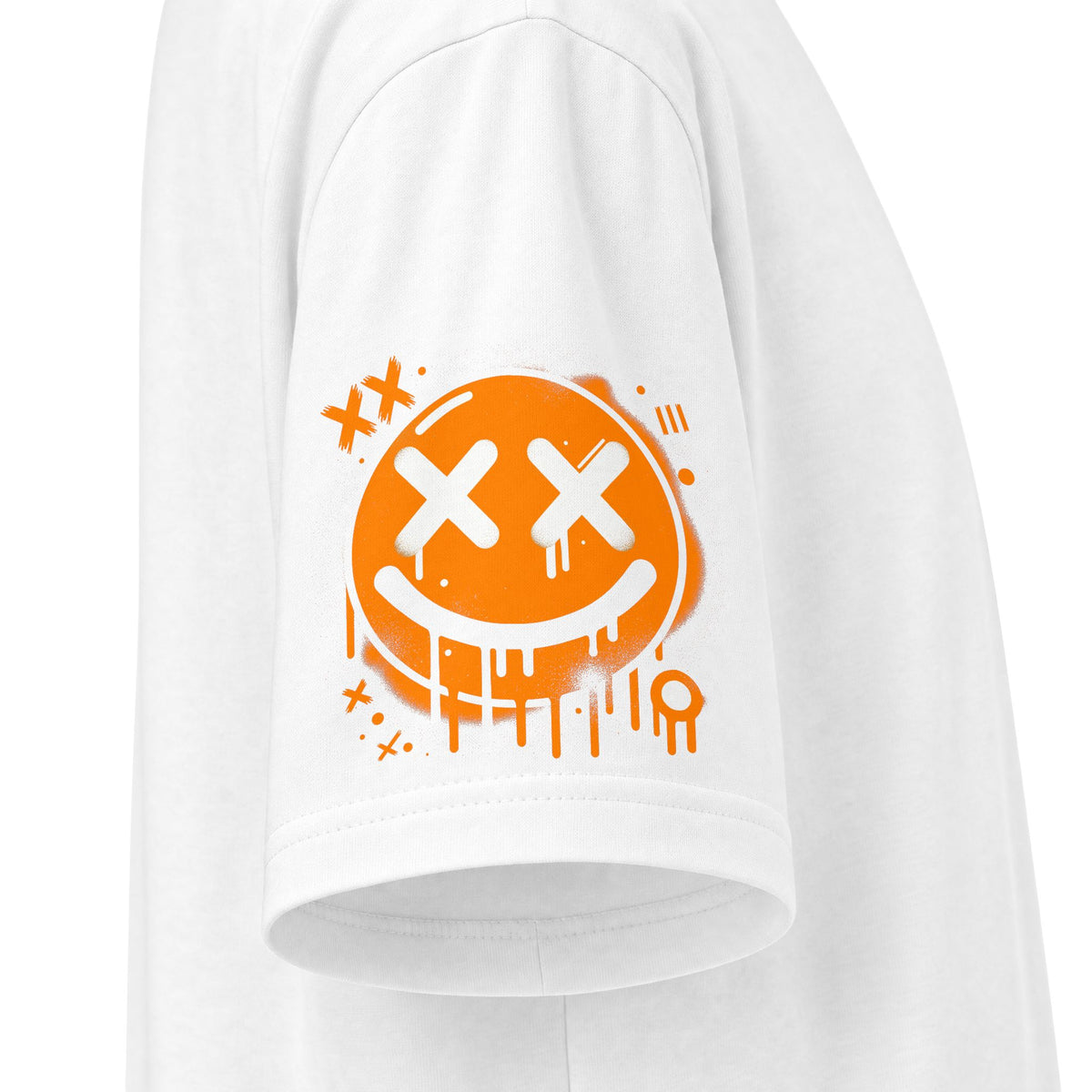 Urban Underground Collection - Neon Drip, X'd Out Smiley, Graphic 4-way T Shirt - CaliPride Clothing