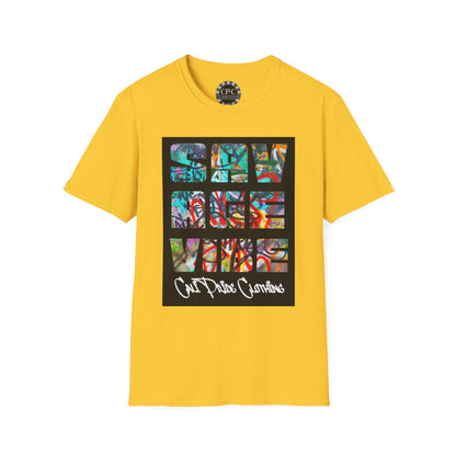 "Savage Vibe Graffiti Block" Series, Multi-color Graffiti w white logo — CaliPride Clothing