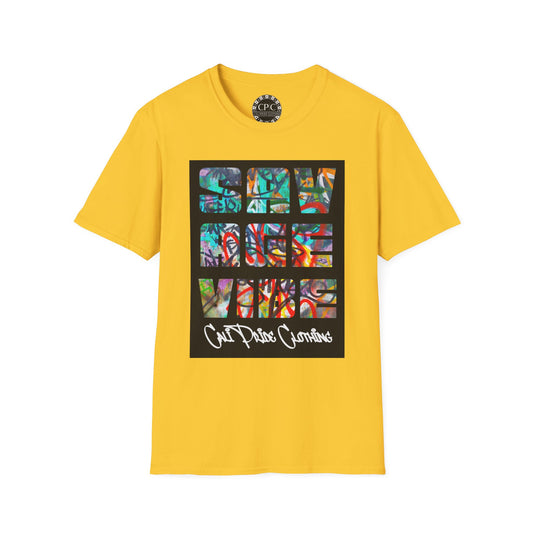 "Savage Vibe Graffiti Block" Series, Multi-color Graffiti w white logo — CaliPride Clothing