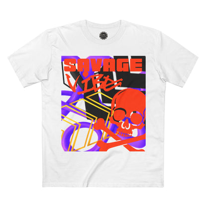 Urban Underground Collection | Savage Vibe series - Skull Trax, Neon Orange & Purple, Premium Graphic Tee — CaliPride Clothing