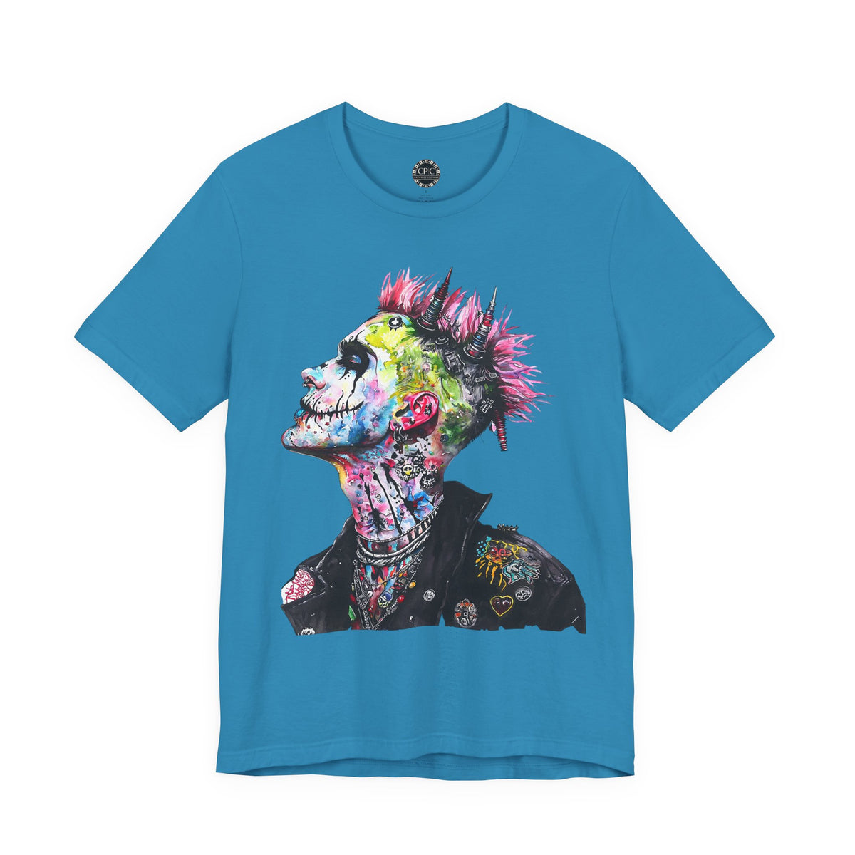 Punk Resurrected Collection - Color sketched Tattooed Joker, Graphic T-Shirt - CaliPride Clothing