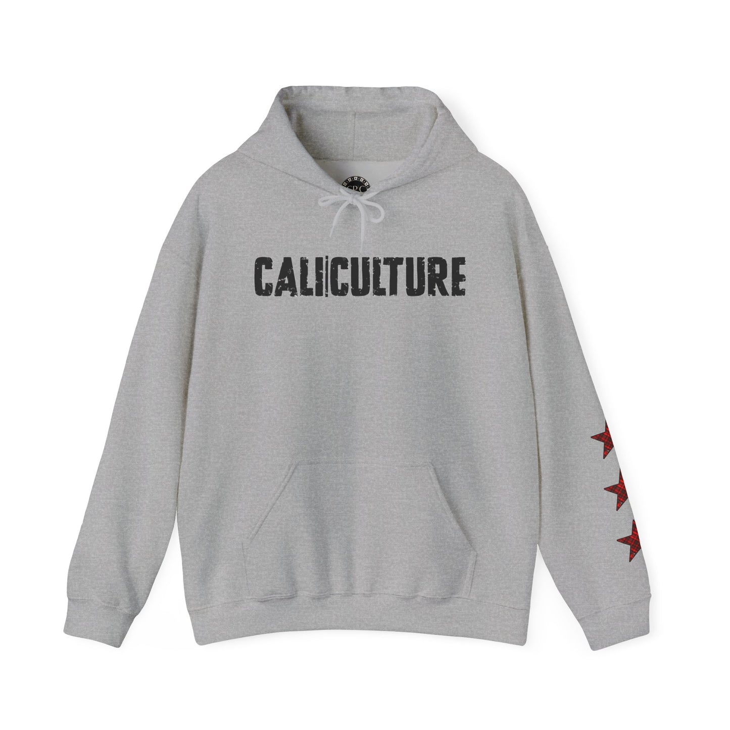Skate & Surf Collection - CALI | CULTURE, Red Plaid Emblan w Stars Hoodie - CaliPride Clothing