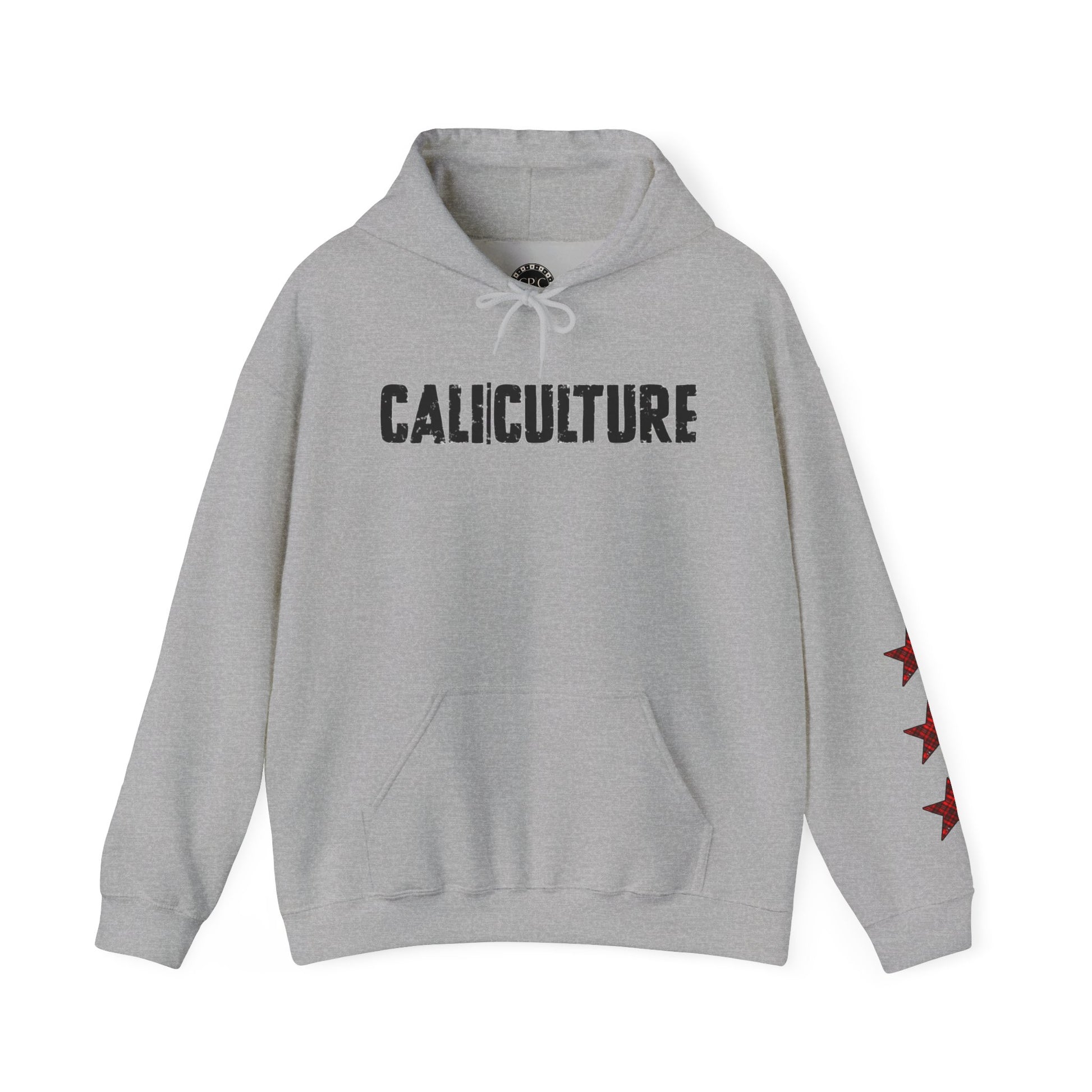 Skate & Surf Collection - CALI | CULTURE, Red Plaid Emblan w Stars Hoodie - CaliPride Clothing