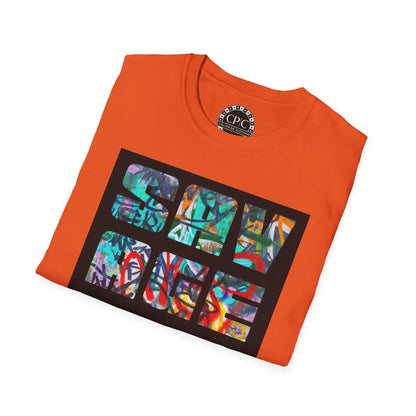 "Savage Vibe Graffiti Block" Series, Multi-color Graffiti w white logo — CaliPride Clothing
