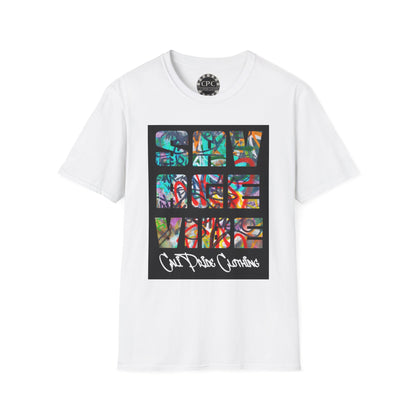 "Savage Vibe Graffiti Block" Series, Multi-color Graffiti w white logo — CaliPride Clothing