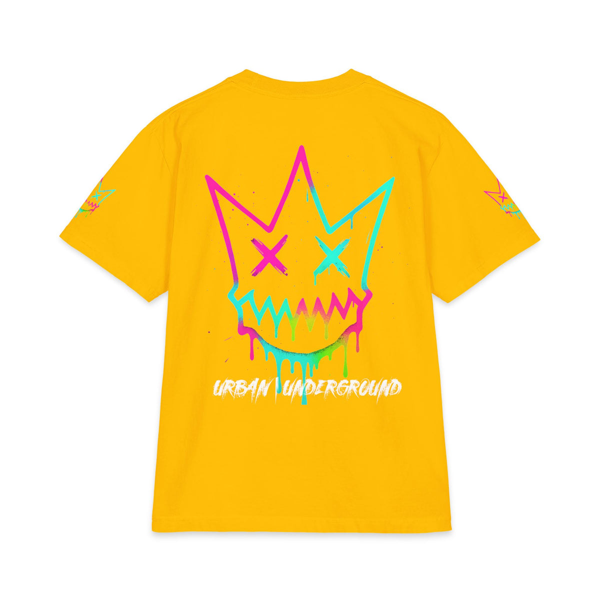 Urban Underground Collection - Neon Drip, Crown Face, Graphic 4-way T Shirt - CaliPride Clothing