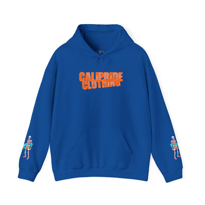 Surf & Beach Collection - Skeleton Sunset Surfer, Graphic Hoodie - CaliPride Clothing