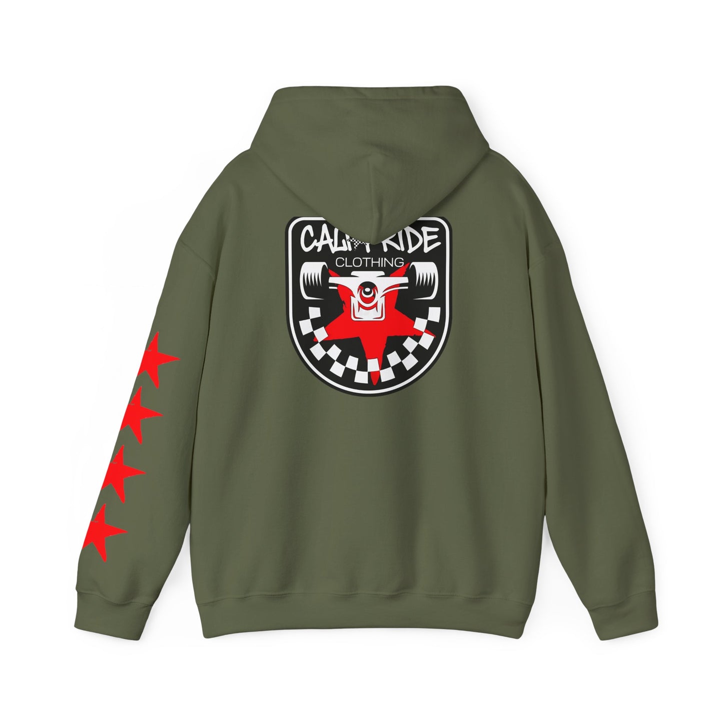 CaliPride Checkered Star Emblem Hoodie | CaliPride Clothing white logo