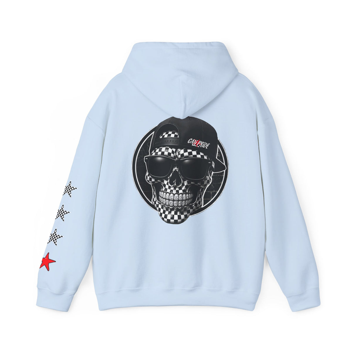 Urban Underground Collection | West Coast Vibe series - Checkered Sugar Skull & Stars Hoodie - CaliPride Clothing