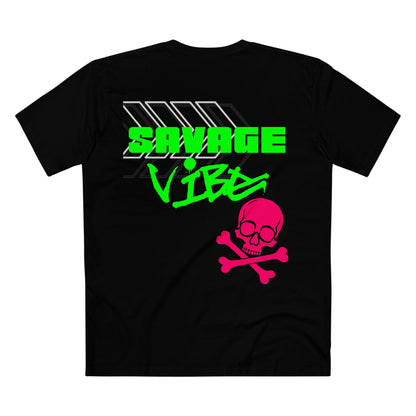 Urban Underground Collection | Savage Vibe series - Skull Trax, Neon Green & Pink, Premium Graphic Tee — CaliPride Clothing