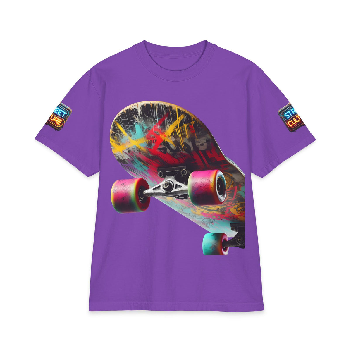 Urban Underground Collection - Neon Drip, Skateboard, Graphic 4-way T Shirt - CaliPride Clothing