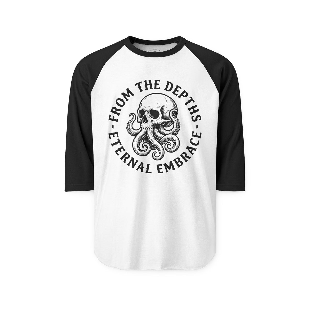 Pacific Works Collection - Raglan, From the Depths, Vintage Skeleton Graphic Raglan Tee — CaliPride Clothing