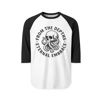 Pacific Works Collection - Raglan, From the Depths, Vintage Skeleton Graphic Raglan Tee — CaliPride Clothing