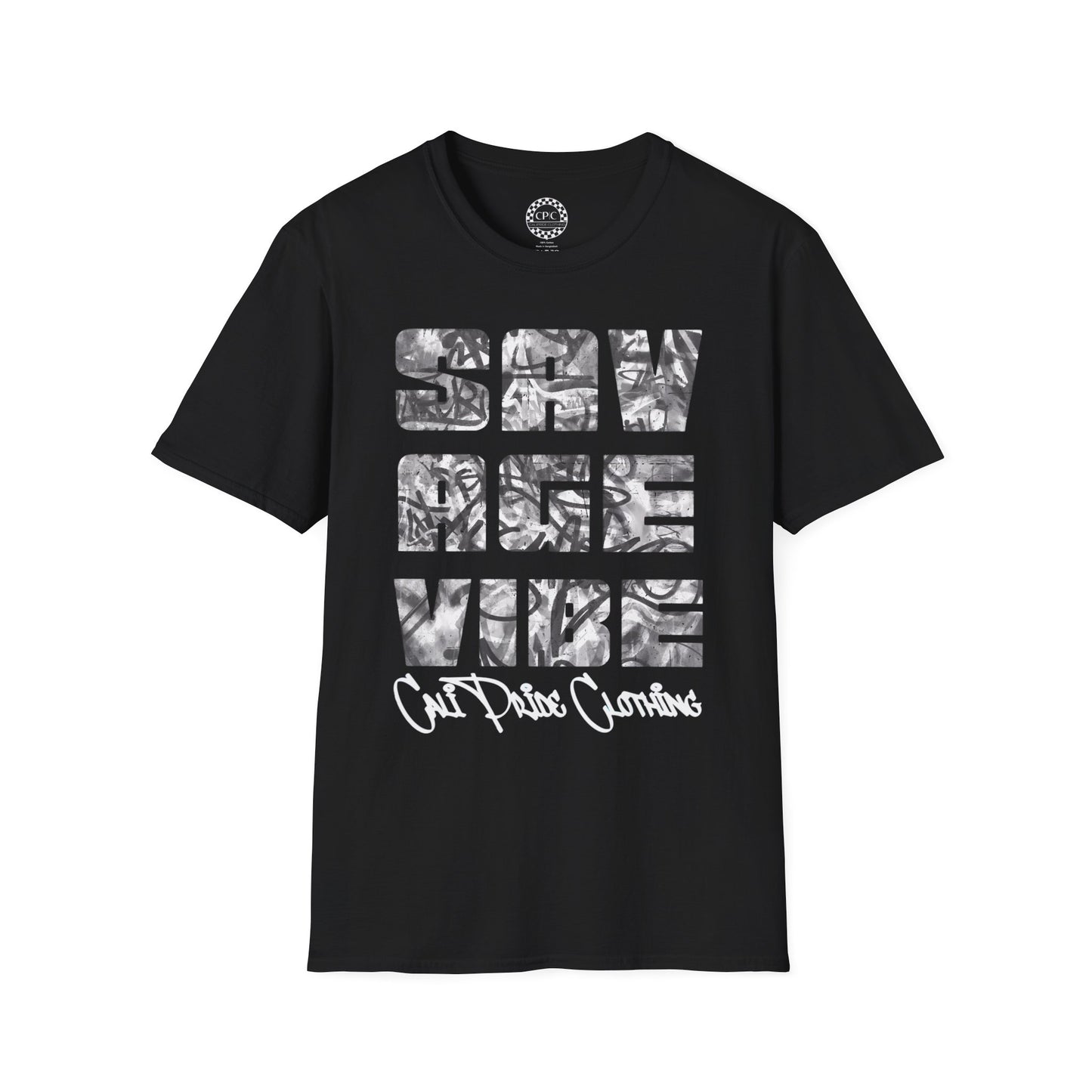 Savage Vibe Graffiti Block, Monochrome gray - CaliPride Clothing