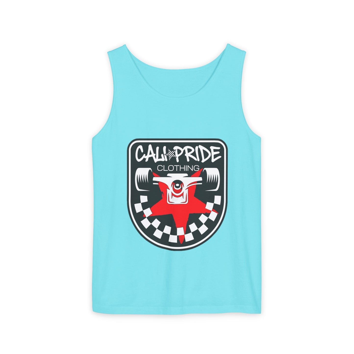 Checkered Truck Emblem Tank Top - CaliPride Clothing