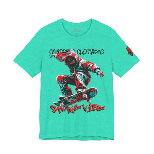 Skate & Surf Collection - Savage Vibe Skater Graphic T-Shirt - CaliPride Clothing