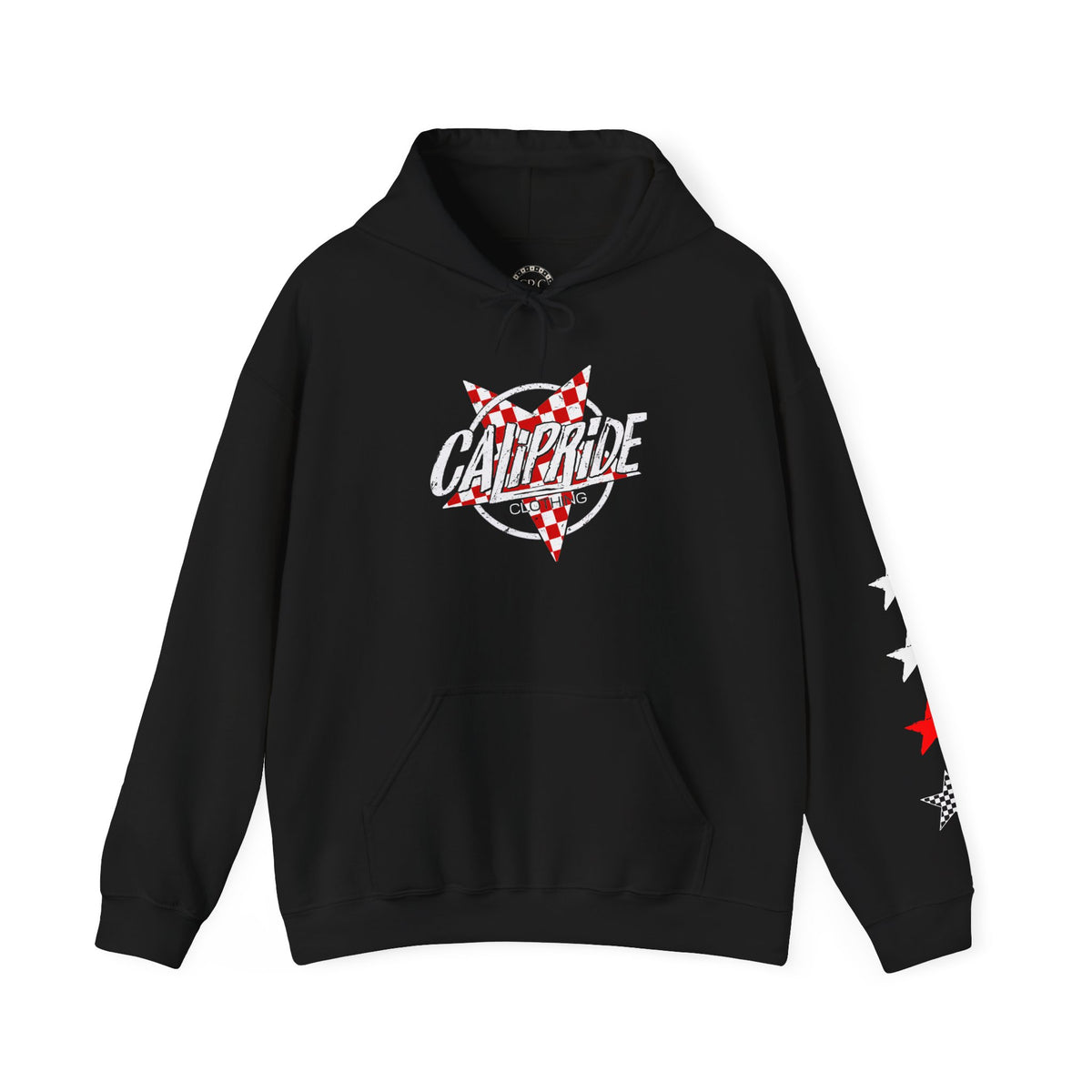 Skate & Surf Collection - Red Checkered Star, Graphic Hoodie | CaliPride Clothing