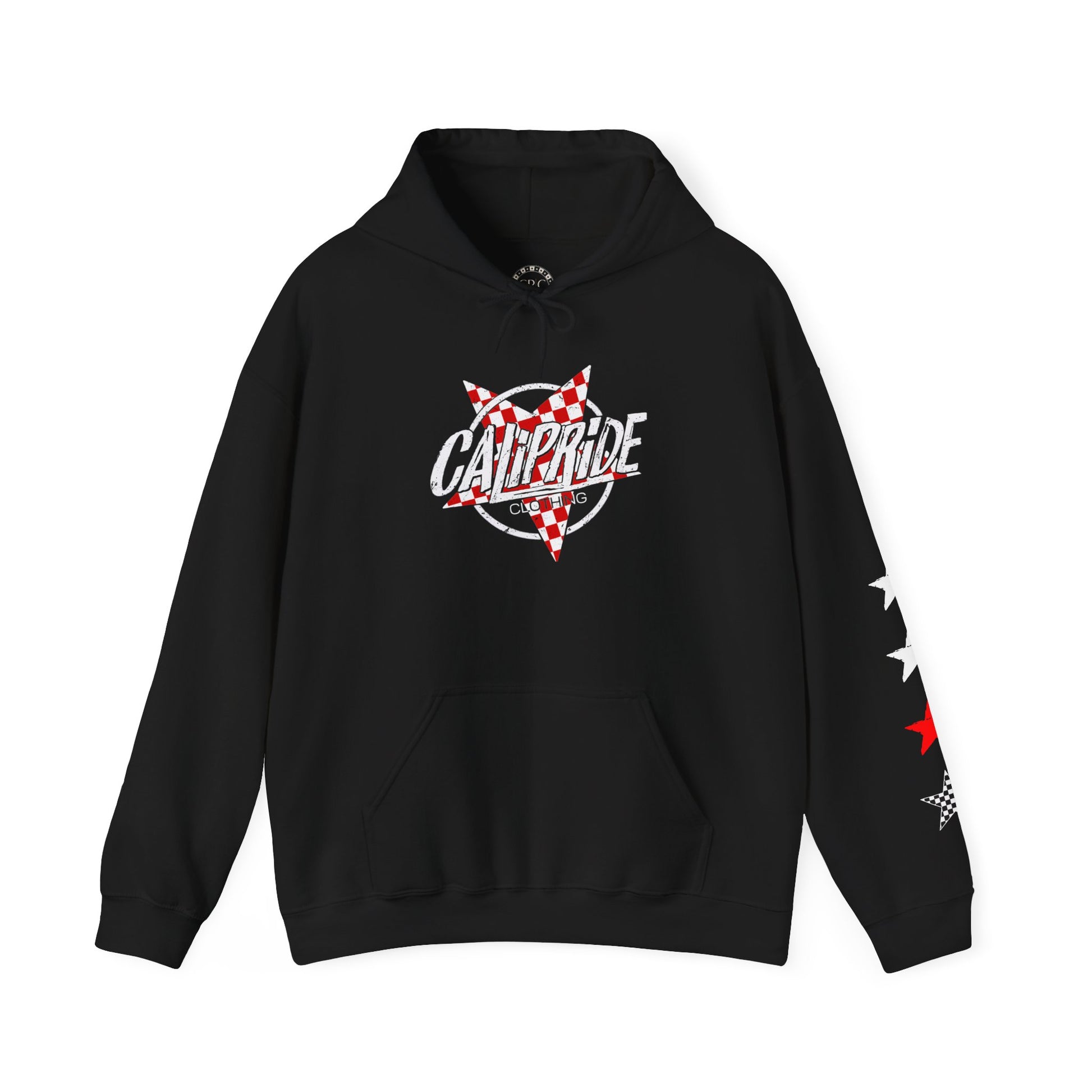 Skate & Surf Collection - Red Checkered Star, Graphic Hoodie | CaliPride Clothing